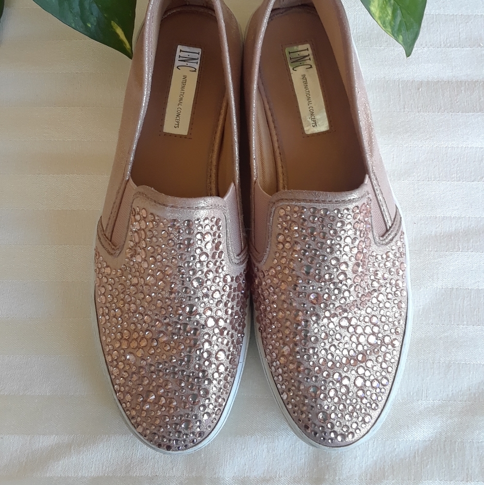 INC Sammie 2 rose gold slip on sneakers